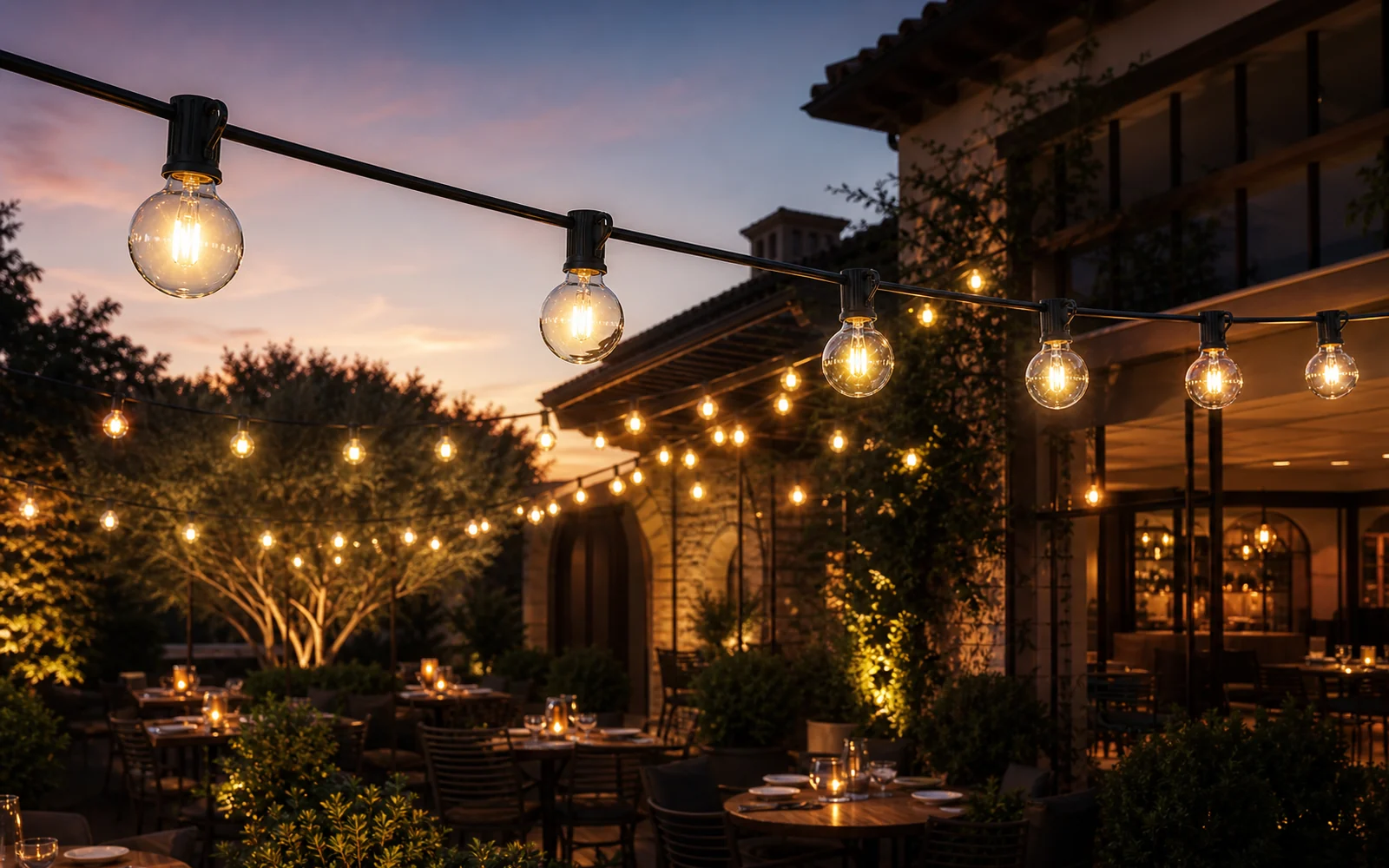 Commercial Bistro String Lights Wholesale Supply