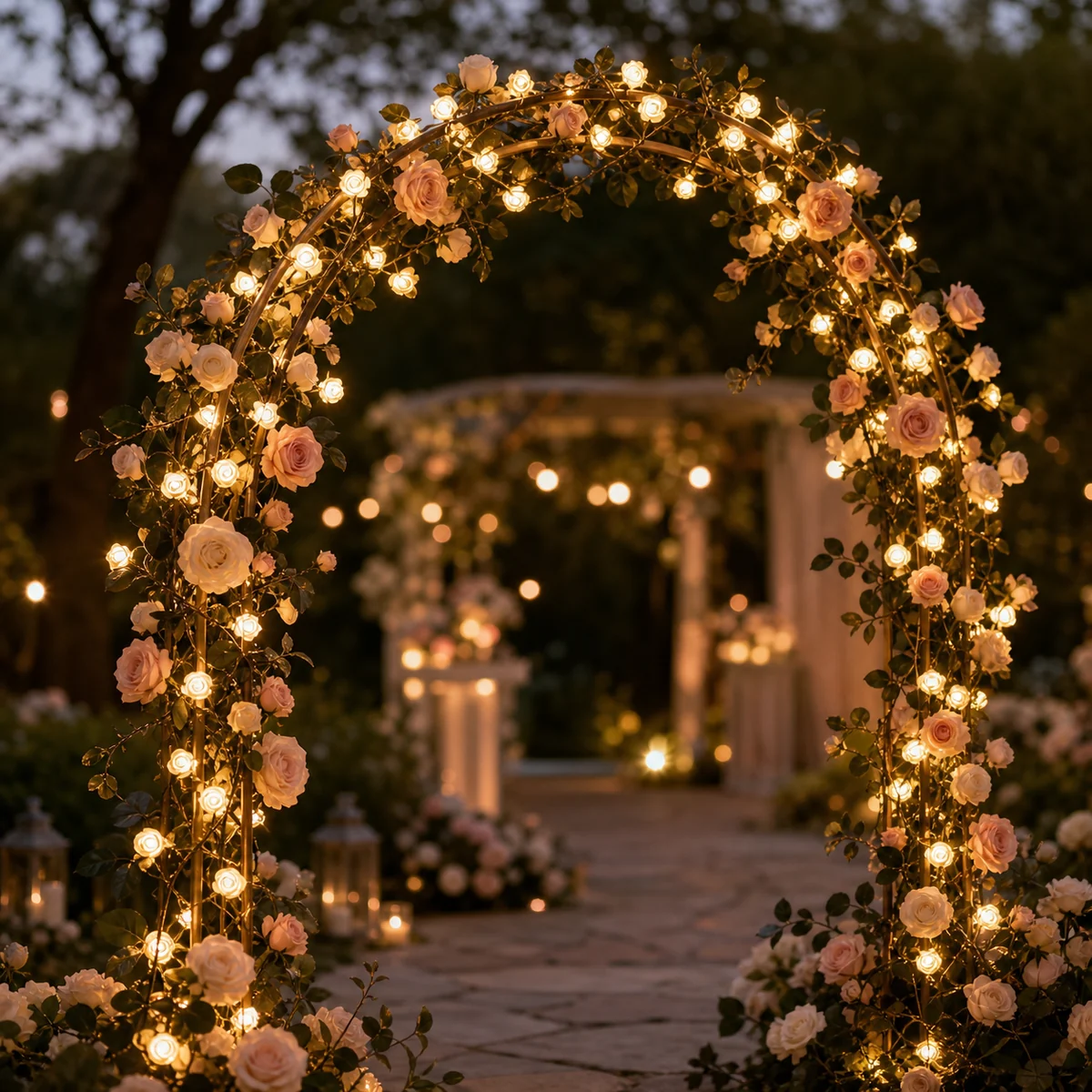 Wedding Arch Rose Vine Lights